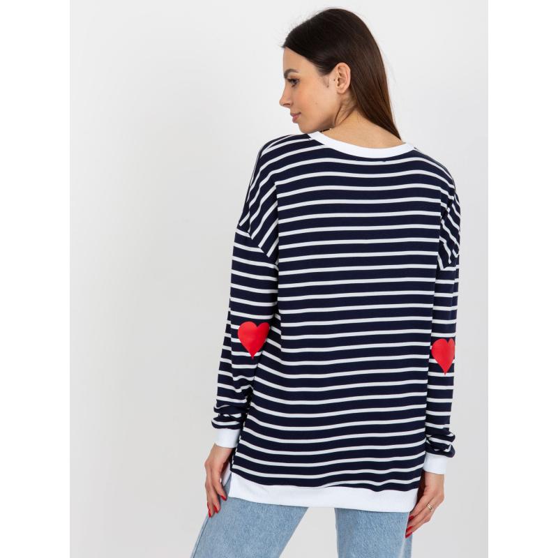 Dámská halenka s rozparky RUE PARIS bílo-modrá 