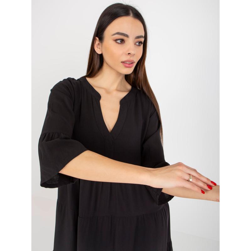 Női fodros ruha SUBLEVEL fekete