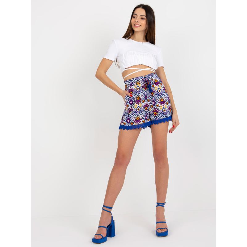 Dámské šortky vzorované ležérní SUBLEVEL fialové 