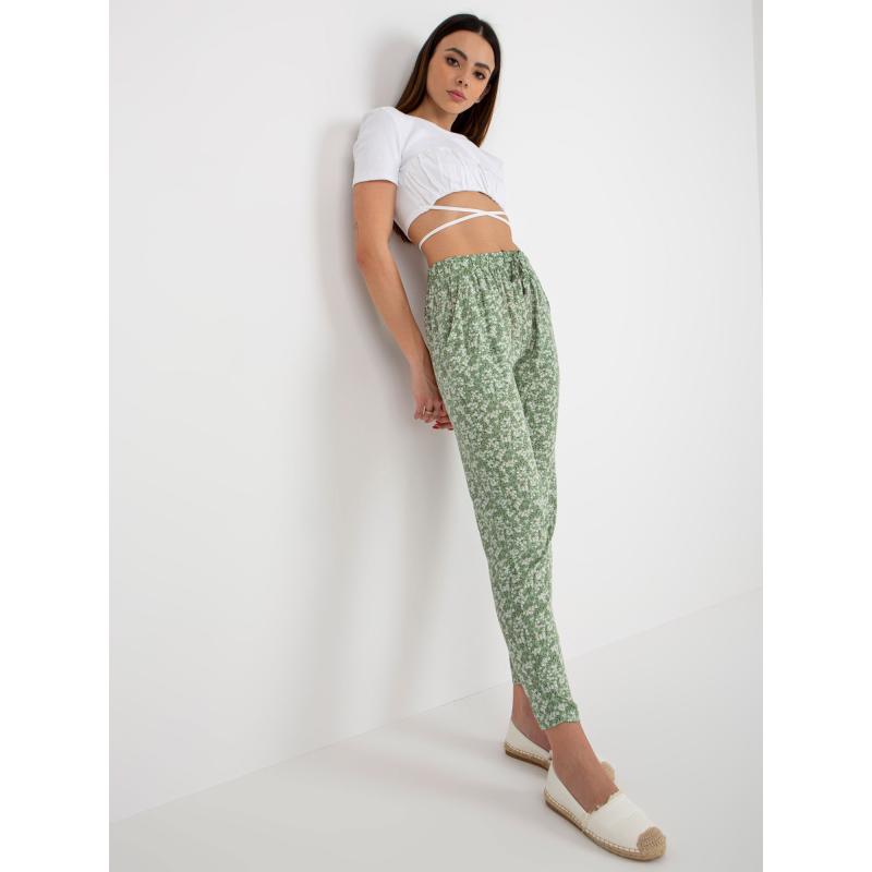 Dámské kalhoty ś potiskem SUBLEVEL světle zelené 