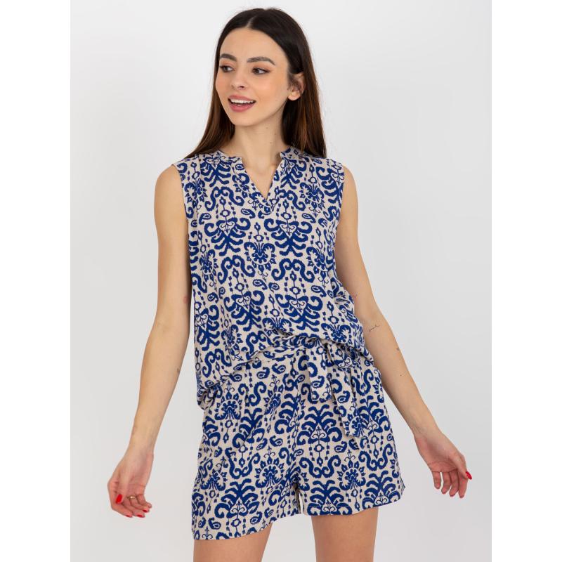 Női V-nyakú blúz FRESH MADE sötétkék