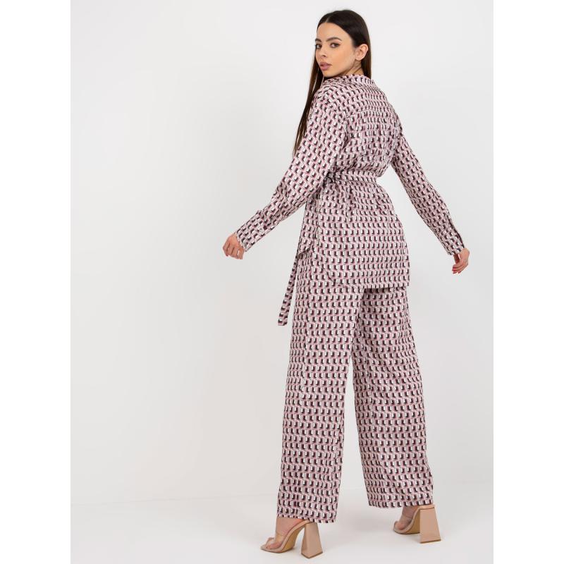 Dámský komplet s topem TRIPLA béžovo-růžový 