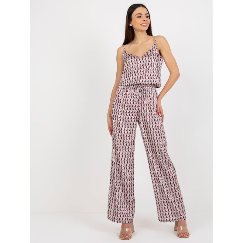 Dámský komplet s topem TRIPLA béžovo-růžový 