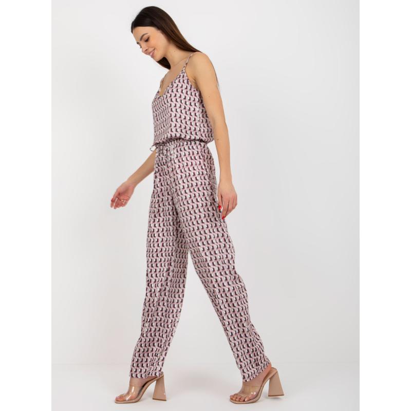 Dámský komplet s topem TRIPLA béžovo-růžový 