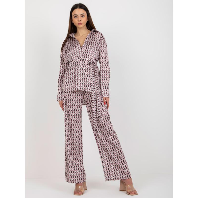 Dámský komplet s topem TRIPLA béžovo-růžový 