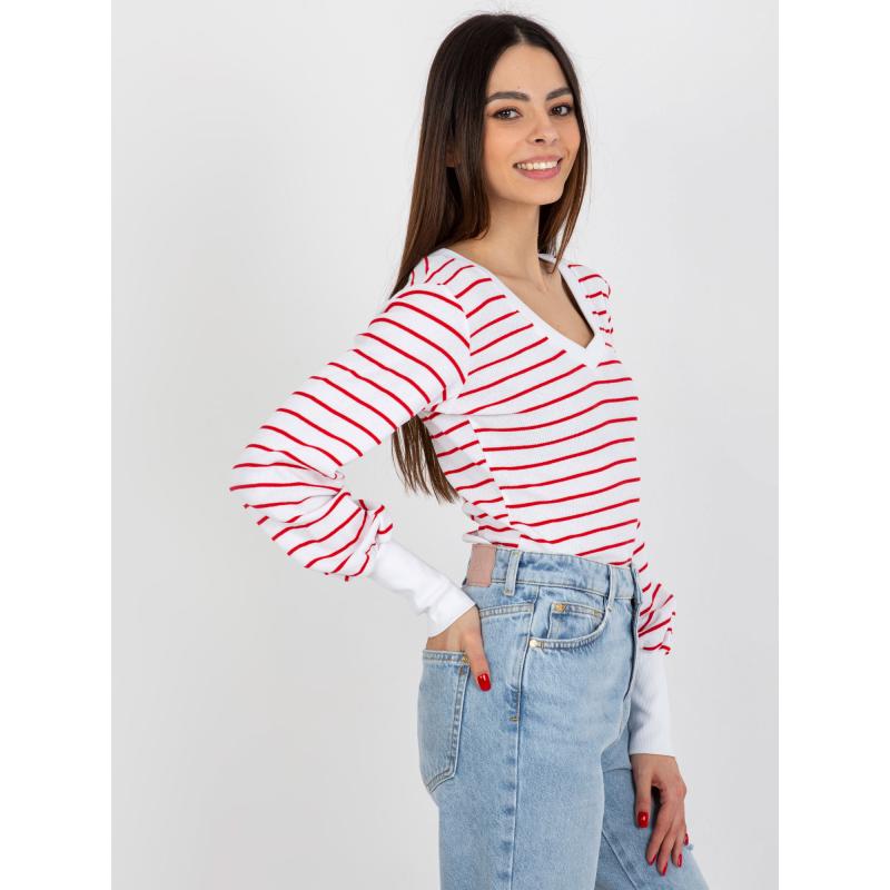 Női csíkos blúz STRIA piros és fehér