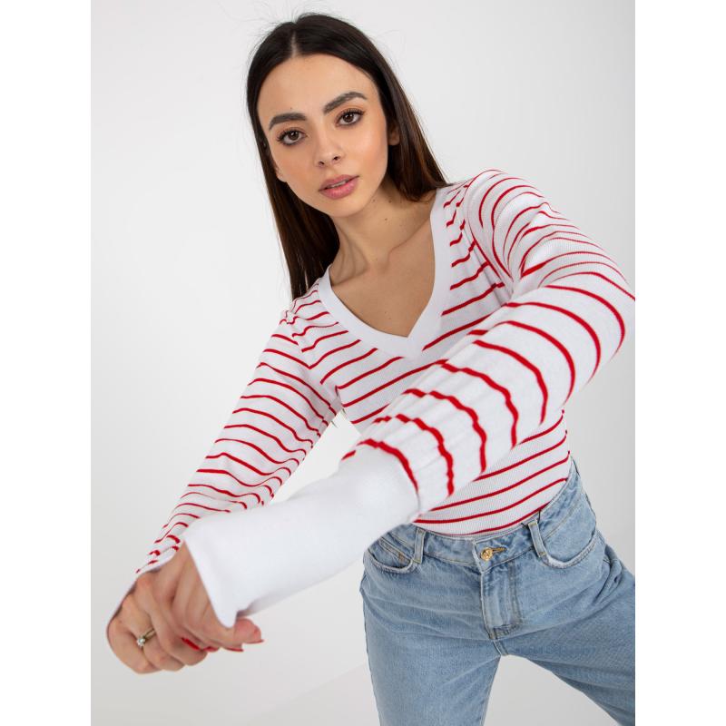Női csíkos blúz STRIA piros és fehér
