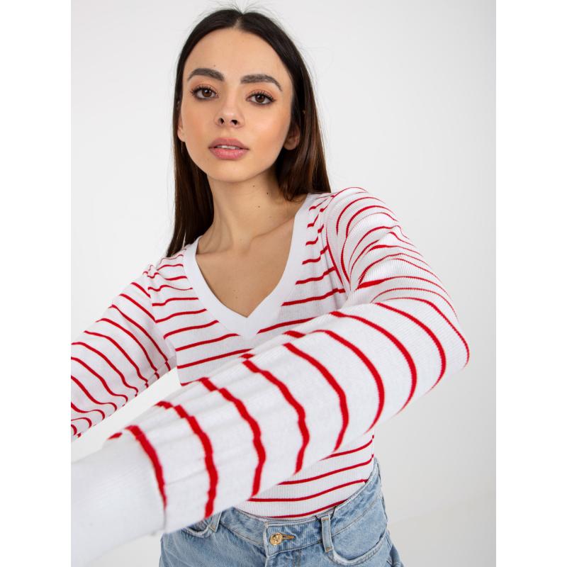 Női csíkos blúz STRIA piros és fehér