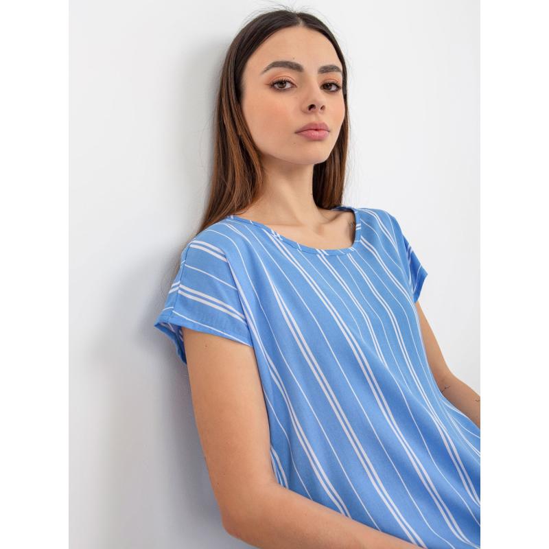 Női rövid ujjú blúz SUBLEVEL kék