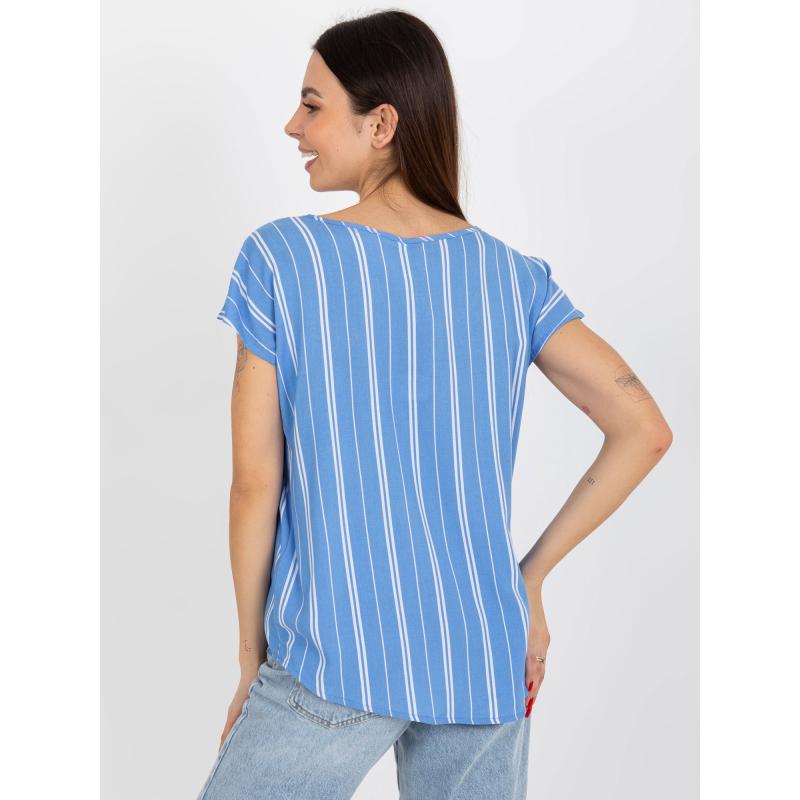 Női rövid ujjú blúz SUBLEVEL kék
