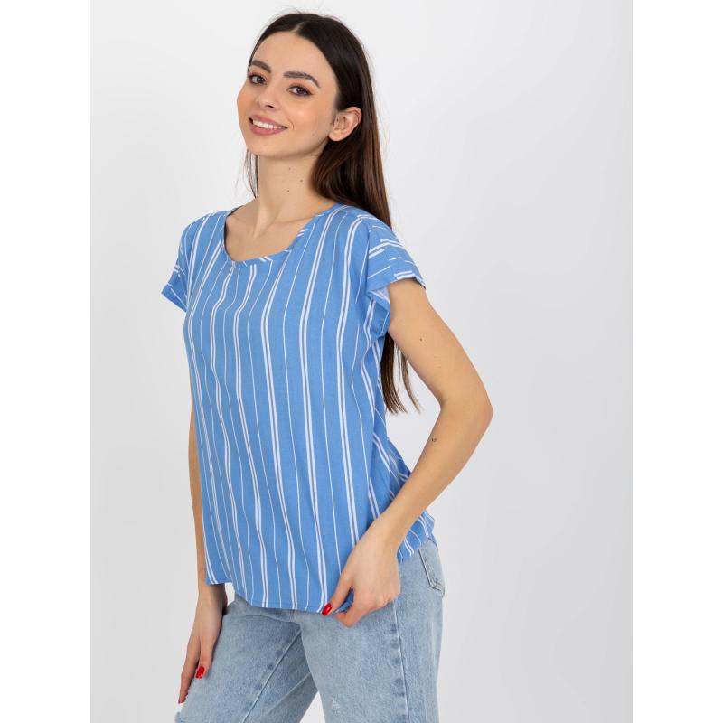 Női rövid ujjú blúz SUBLEVEL kék