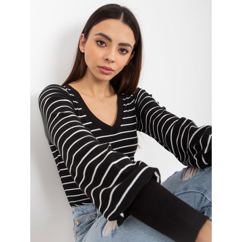Női szabott blúz BASIC FEEL GOOD fekete és fehér