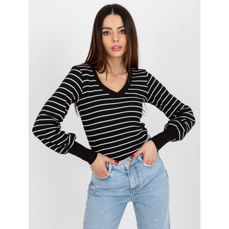 Női szabott blúz BASIC FEEL GOOD fekete és fehér