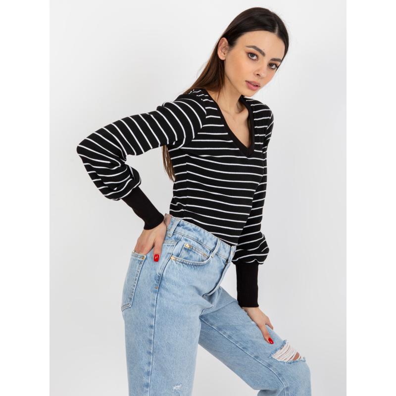 Női szabott blúz BASIC FEEL GOOD fekete és fehér