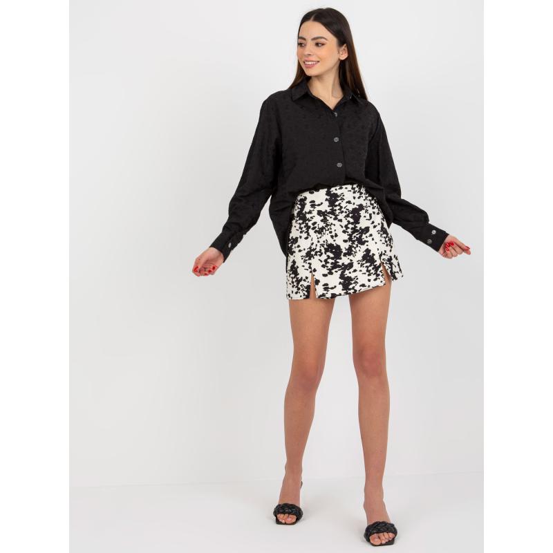 Dámská košile s výšivkou oversize OLITA černá