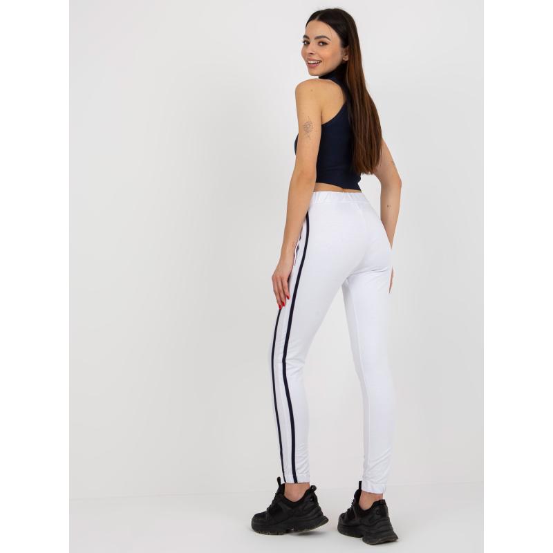 Dámské tepláky s pruhy RUE PARIS bílé 