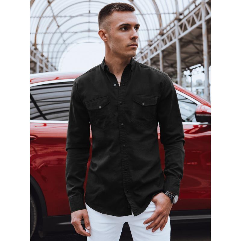 Pánská košile džínová U71 černá