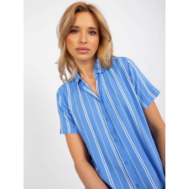 Dámská halenka na zapínání SUBLEVEL modrá 