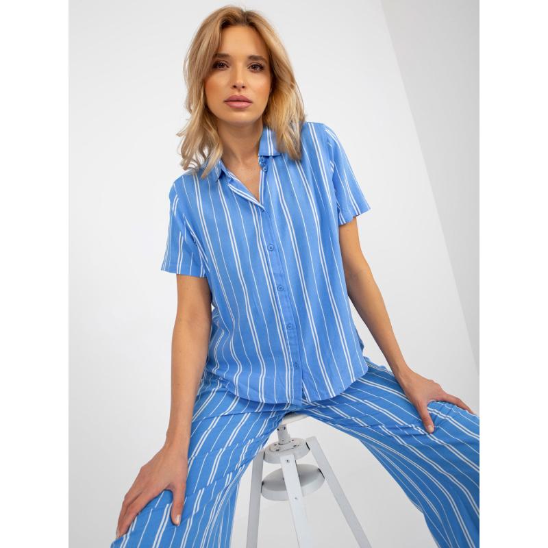 Dámská halenka na zapínání SUBLEVEL modrá 