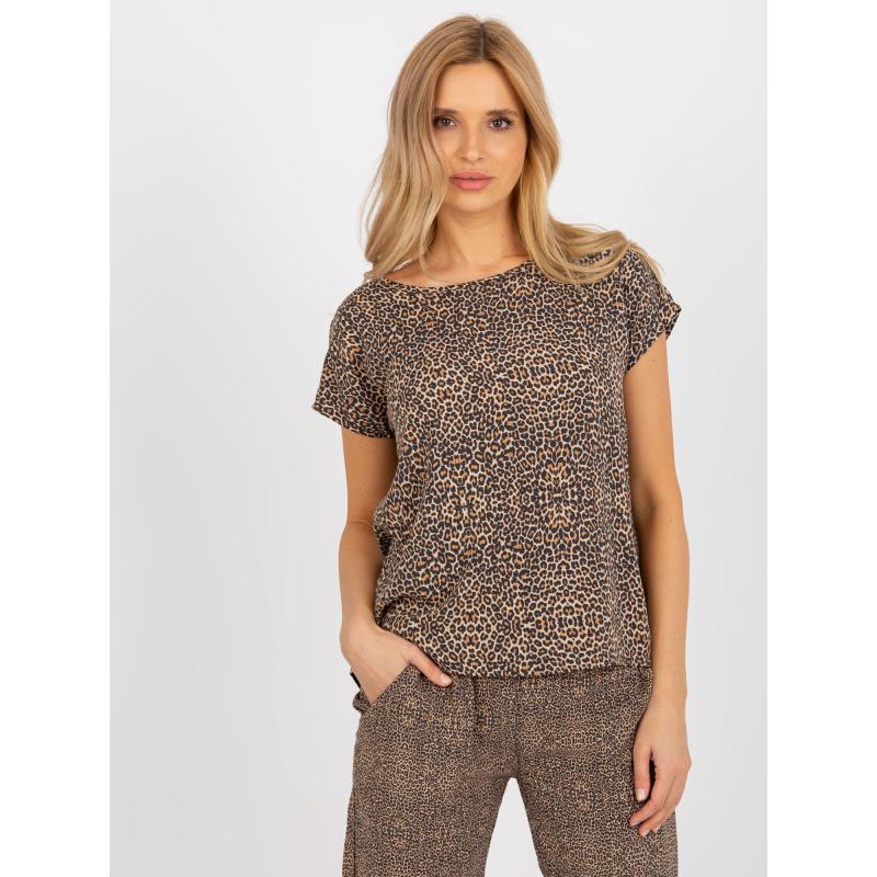 Dámská halenka s panterem SUBLEVEL hnědá  