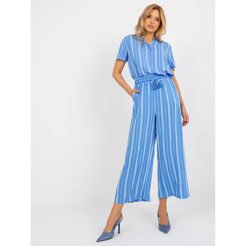 Dámske nohavice z viskózy SUBLEVEL modré