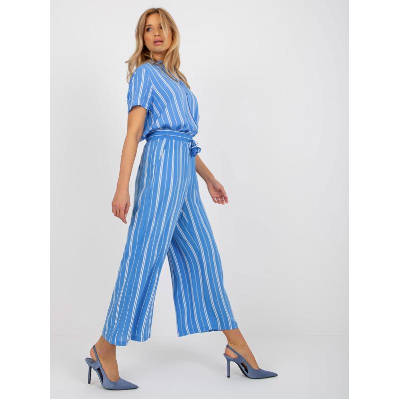 Dámske nohavice z viskózy SUBLEVEL modré