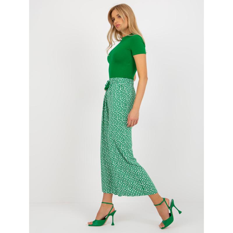 Dámské kalhoty vzorované palazzo SUBLEVEL zelené 