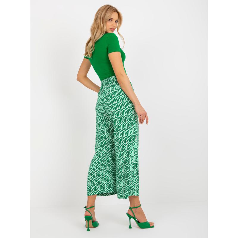 Dámské kalhoty vzorované palazzo SUBLEVEL zelené 