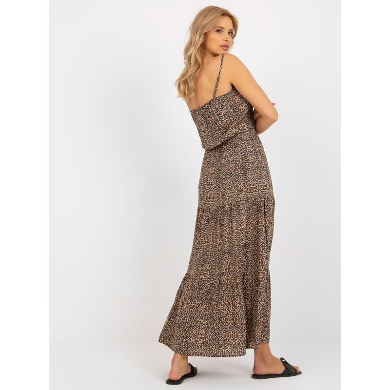 Női pánt nélküli maxiruha BLASIA barna