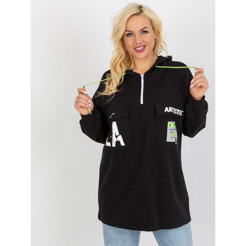 Dámská halenka s kapsami plus size PILA černá