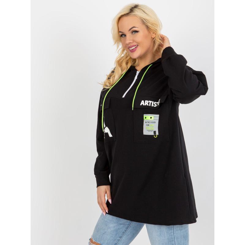 Dámská halenka s kapsami plus size PILA černá