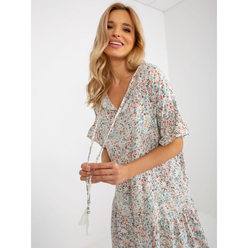 Női ruha fodros SUBLEVEL fehér