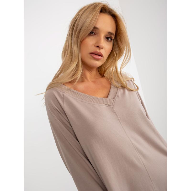 Női pamut ruha SALERNO sötét bézs színű