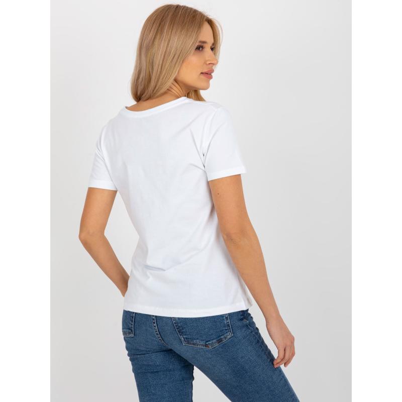 Dámské tričko s potiskem BASIC FEEL GOOD bílo-růžové