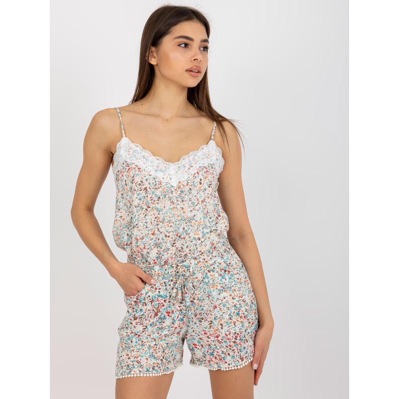 Női virágos rövidnadrág FRESH MADE fehér