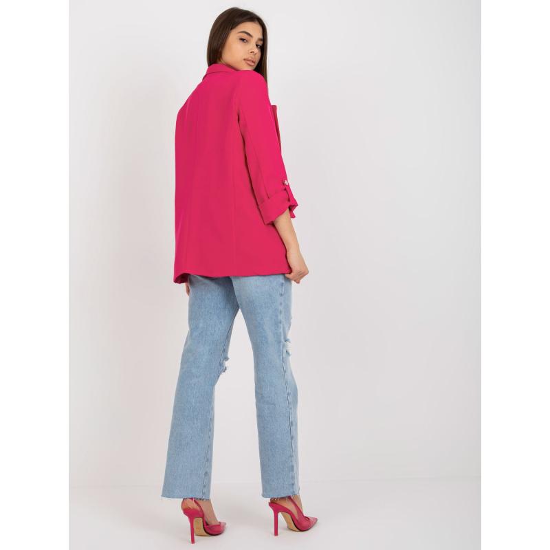 Dámské sako s ohrnutými rukávy OCH BELLA růžové 