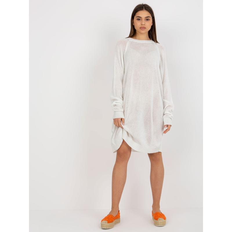 Női túlméretezett gyapjúruha BALEJA fehér