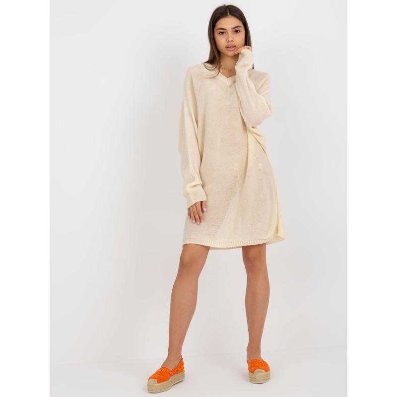 Dámske šaty voľného strihu na leto DOROTA svetlo béžové