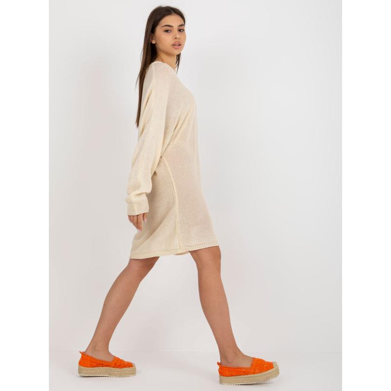 Dámske šaty voľného strihu na leto DOROTA svetlo béžové