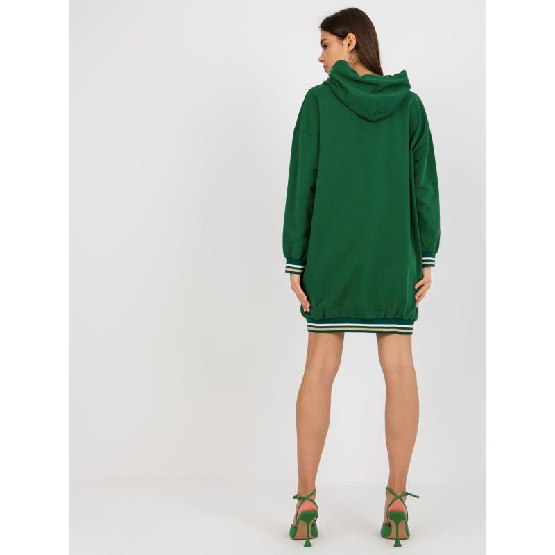 Női cipzáras kapucnis pulóver ZOJA sötétzöld