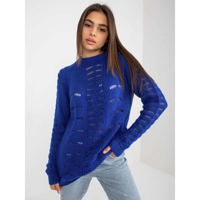 Női pulóver GABRIELA kobalt színű mintával