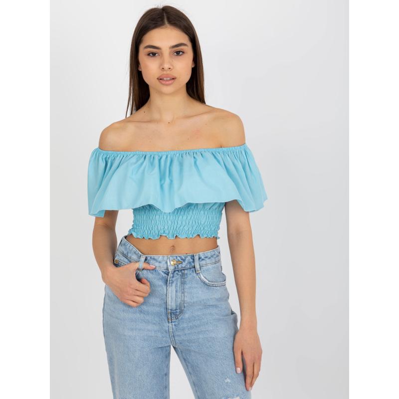 FREDERIKA világoskék női blúz övvel