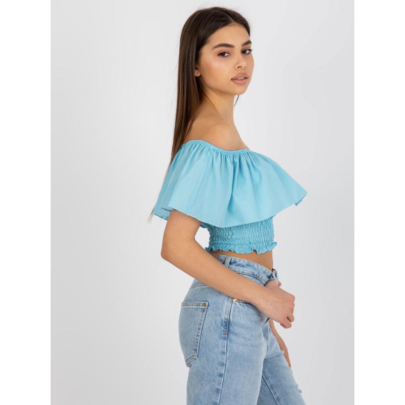 FREDERIKA világoskék női blúz övvel