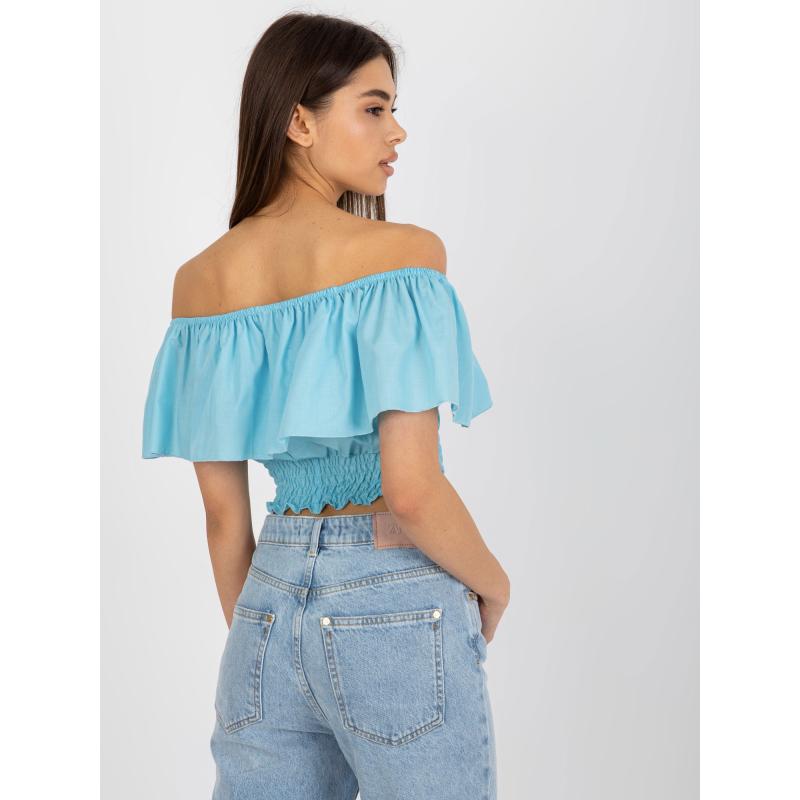 FREDERIKA világoskék női blúz övvel