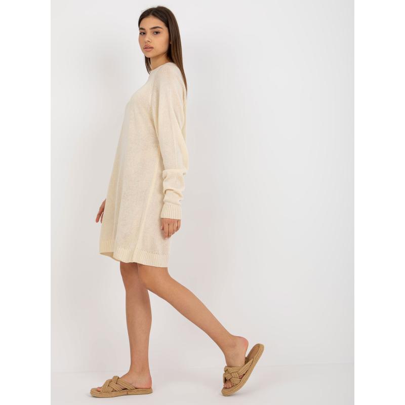 Női hosszú ujjú túlméretezett ruha VIKTORA világos bézs