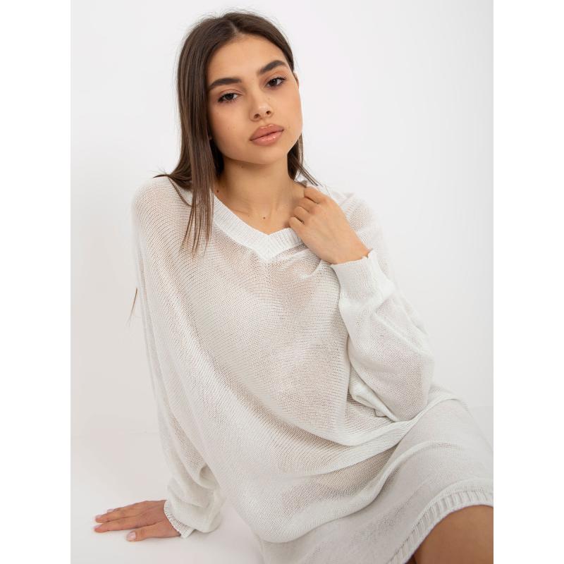 Női V-nyakú ruha SONIA fehér