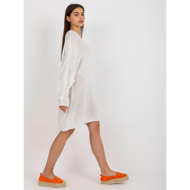 Női V-nyakú ruha SONIA fehér