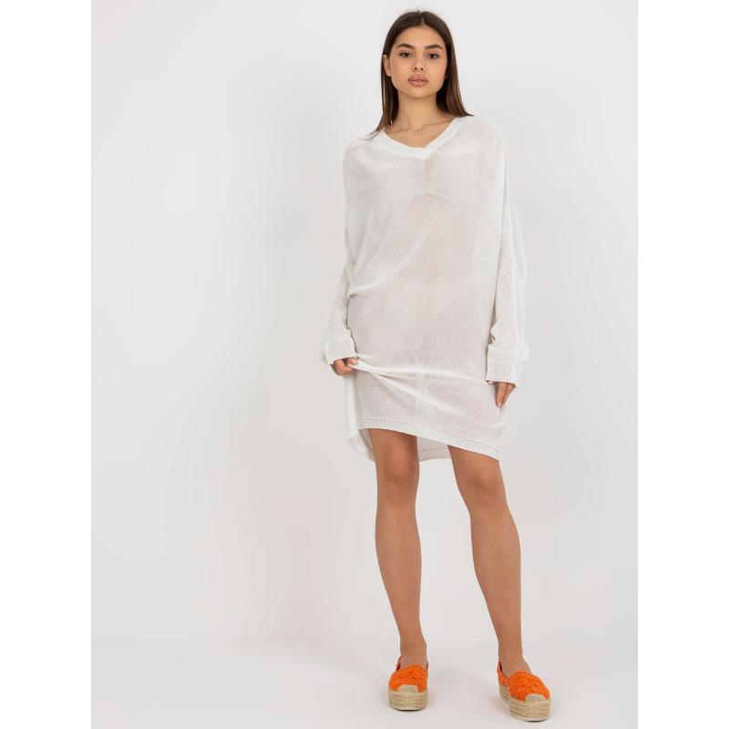 Női V-nyakú ruha SONIA fehér