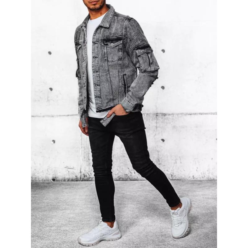 Férfi farmerdzseki BIKA szürke