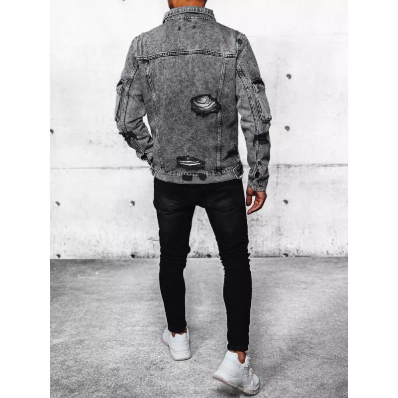 Férfi farmerdzseki BIKA szürke